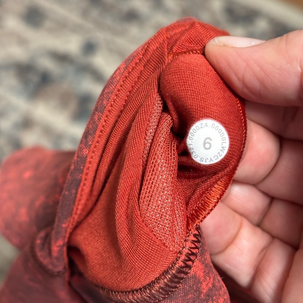 Lululemon Wunder Train Longline Bra C/D Cup Denim Wash Print Autumn Red Black - Picture 7 of 7
